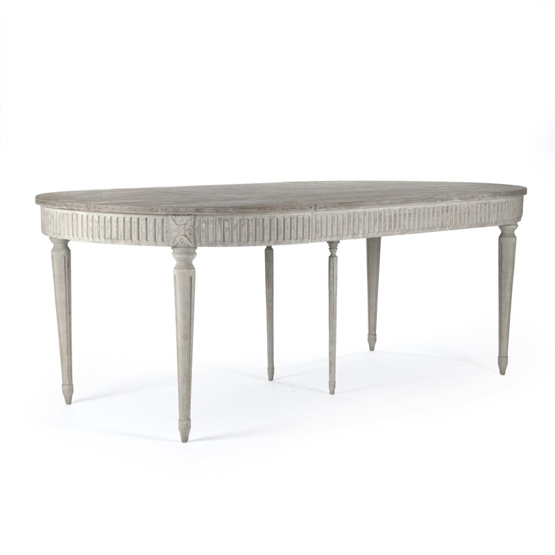 Martel Gray Wood and Marble Extendable Dining Table