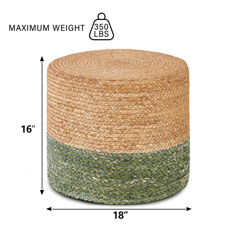 Pouf rond Onaway, Naturel / Vert