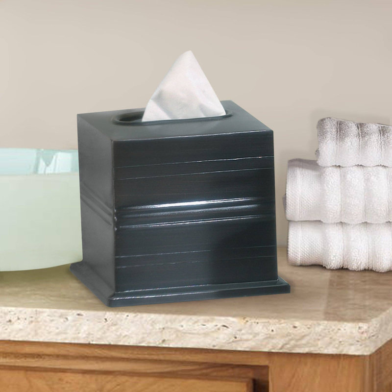 Boîte à mouchoirs Oneita | Porte-papier hygiénique carré en acier inoxydable | Finition bronze huilé