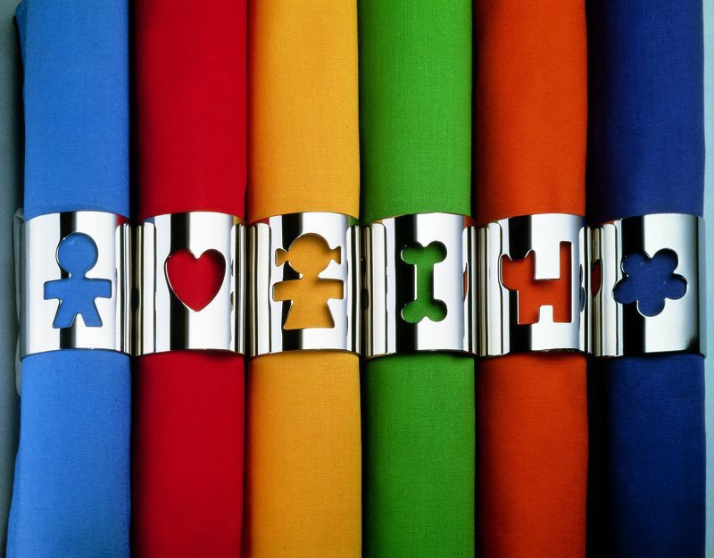 Girotondo Stainless Steel Napkin Ring, Heart