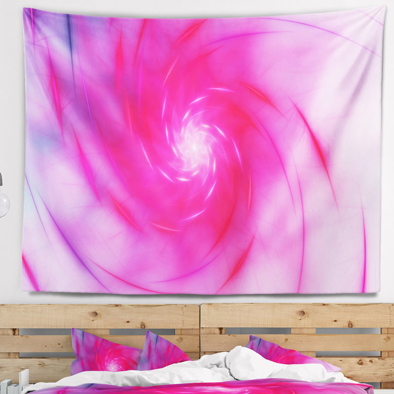 Tapisserie florale avec tourbillon rose, H 50 po x l 60 po