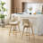 Lovetro Swivel Full Back Linen Upholstered 26.8"H Counter Stool with Solid Wood Frame and Arms-164351598