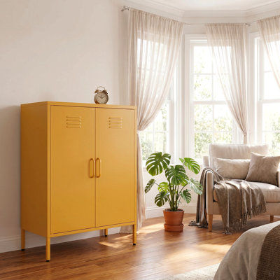 A multi-functional metal storage cabinet with a height of 39.96 inches