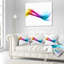 Rainbow Shade Waves - Coussin imprimé abstrait-89823895-89823893