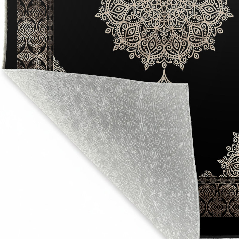 Stylish Woven Carpet, 5.2 x 7.5 Feet | 100% Polyester, 0.3 in Pile Height, Antibacterial, Non-Slip PVC Dot Underside | Machine Washable, 3D Digital Print | Perfect for Living Room, Bedroom & Home Décor