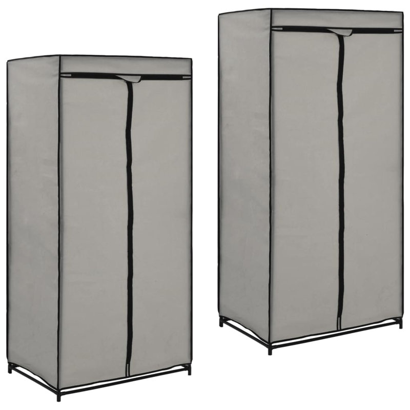 2 Door Iron Wardrobe, Grey