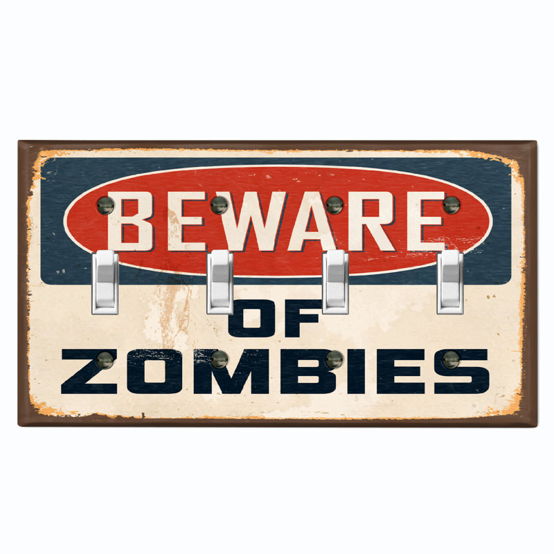 Plaque murale standard à 4 interrupteurs à bascule Zombie