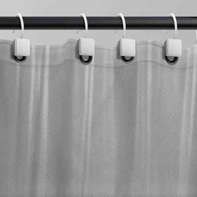 Doublure de douche en PEVA avec œillets noirs Moorefield, 72 po x 72 po, transparent 
