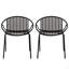 Chaises de salle à manger de patio empilables avec design respirant de style moderne et simple (ensemble de 2), pieds en métal + dossier en plastique