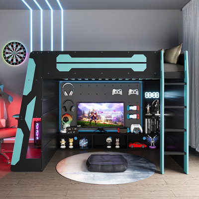 Loft Bed With Built-In Desk And Charging Station