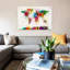 World Map Paint Drops III by Michael Tompsett - Painting on Canvas-56675564-50018980