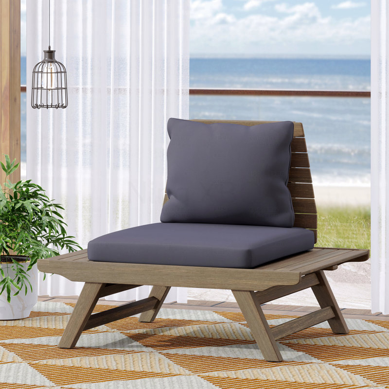 Fauteuil de patio, Gray Cushion/Brown Frame
