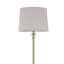 Lampe sur pied avec abat-jour en lin rigide gris clair, laiton antique 61 po