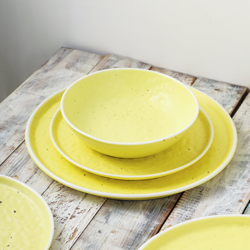 Stone Lain Elena 4-Piece Bowl Set Stoneware, Yellow