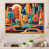 Toile avec cadre flottant or
