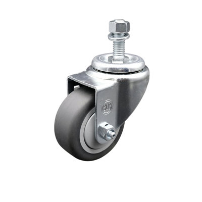 3.5 Inch SS Thermoplastic Rubber Wheel Swivel ½ Inch Threaded Stem Caster SCC