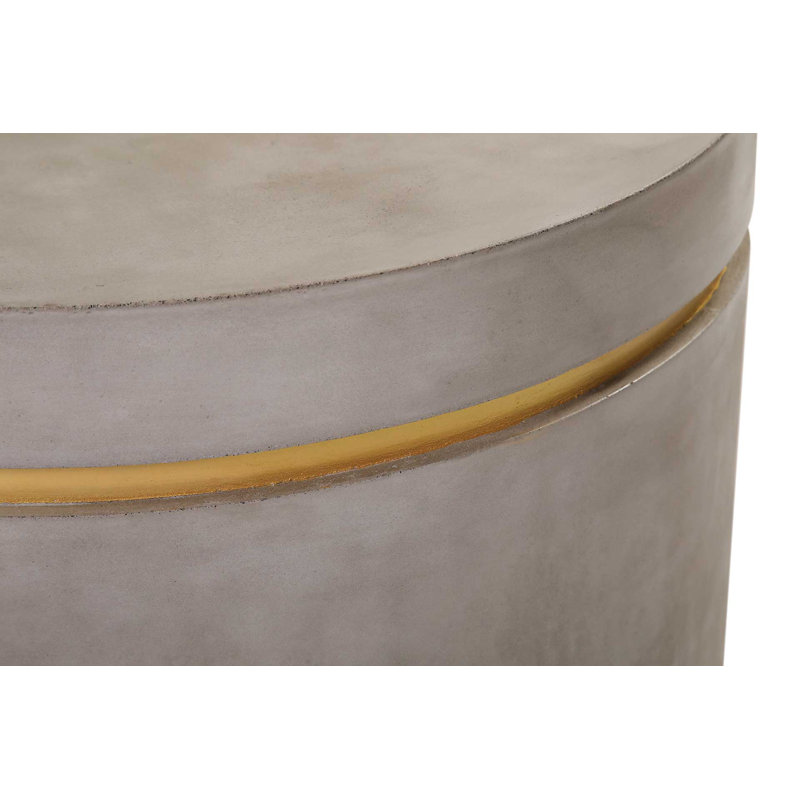 Perpetual Outdoor Round Side Table, Slate Gray/Gold