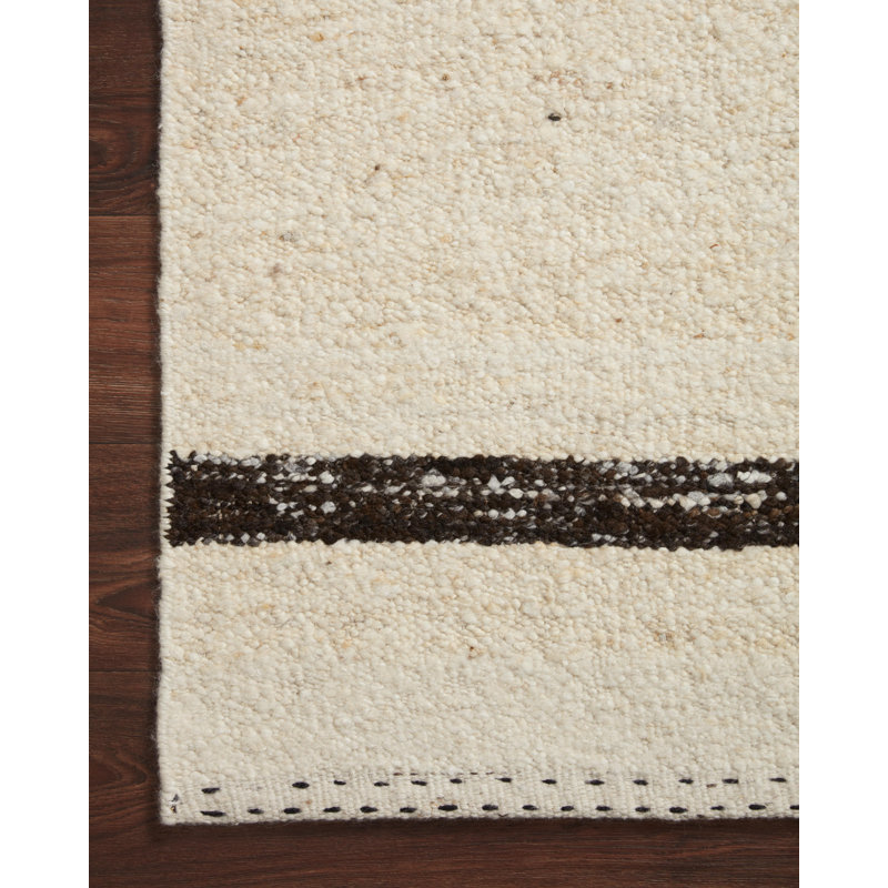 Tapis ivoire / brun foncé tissé à la main Sapphera, Rectangle de 2 pi x 3 pi