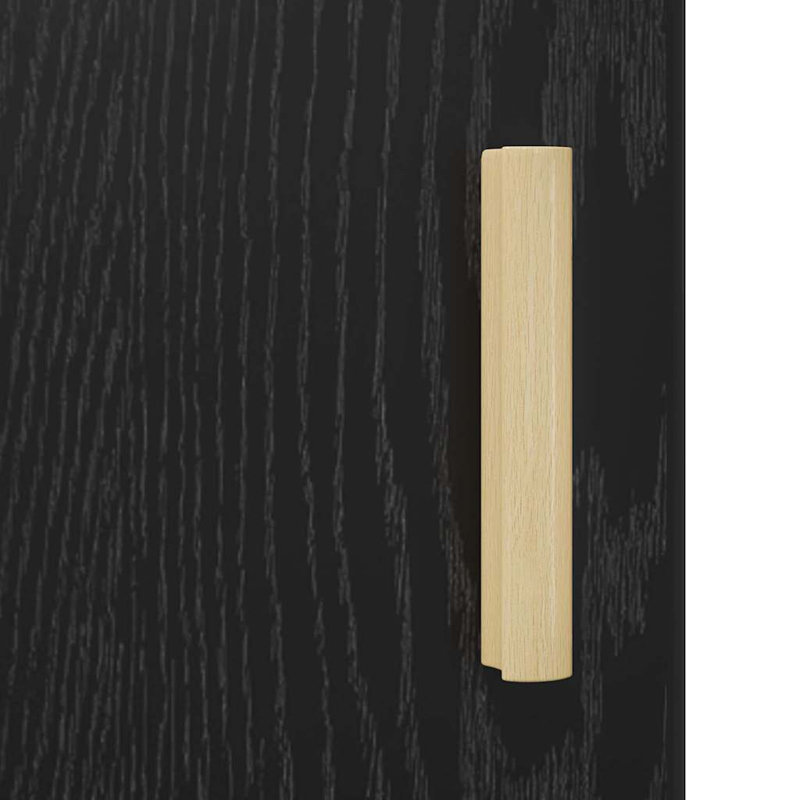 40cm W Manufactured Wood Bedside Table, Black Oak