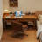 Brown Rectangular Solid Wood with 2 drawers desk