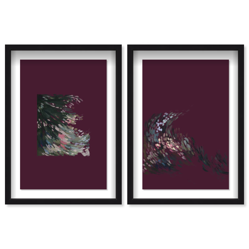 Delicate Spring Set Shadowbox Abstract Print by Oliver Gal, Black Frame, 10 x 15, 31.5"H x 46.5"W, Black Shadowbox