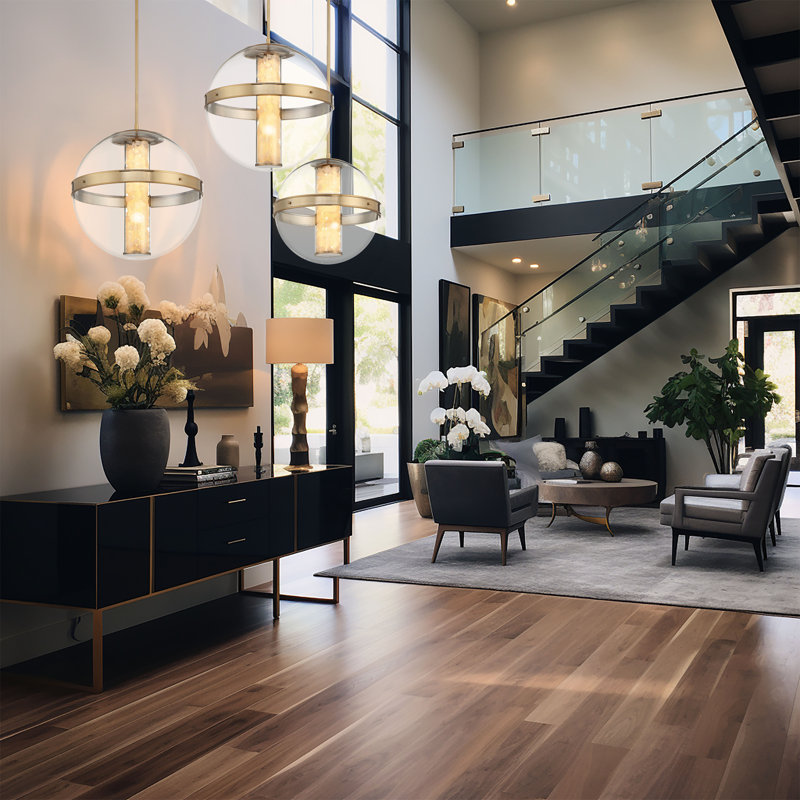 Brayden Studio® Gokul - Wide Led Pendant In Celeste Brass Finish, 1, 22" H x 20.38" W x 20.38" D