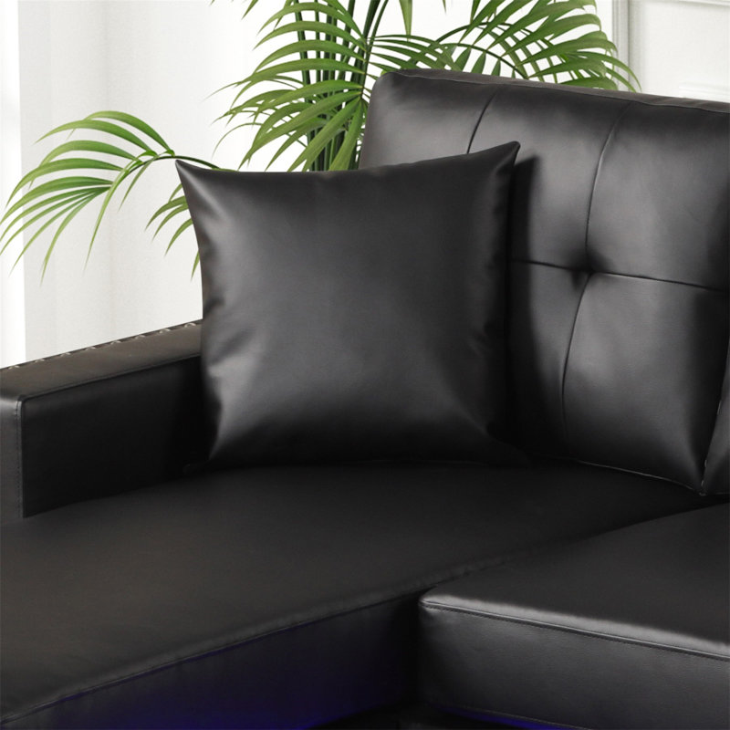 Canapé modulaire réversible en PVC de 74 po avec lumière DEL Sorenza