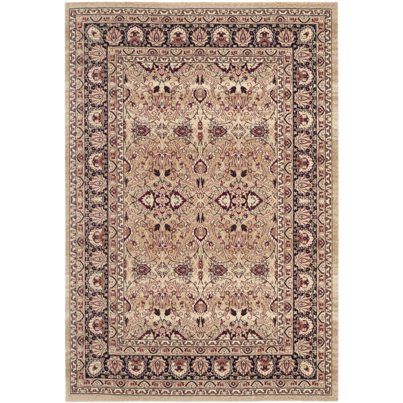 Boyers Cream/Red Area Rug, Rectangle 122 x 183 cm