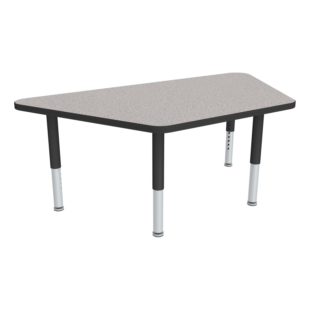 Adjustable Height Trapezoid Preschool Classroom Activity Table with Casters Sprogs Tabletop 