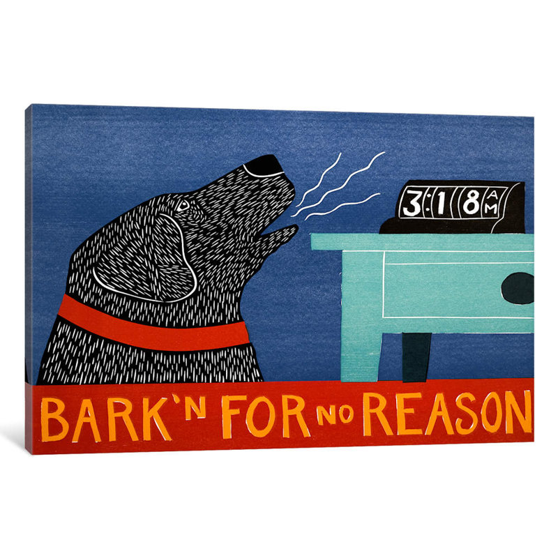Barkin For No Reason by Stephen Huneck - Wrapped Canvas Print, 66.04 cm H x 45.72 cm W x 1.91 cm D