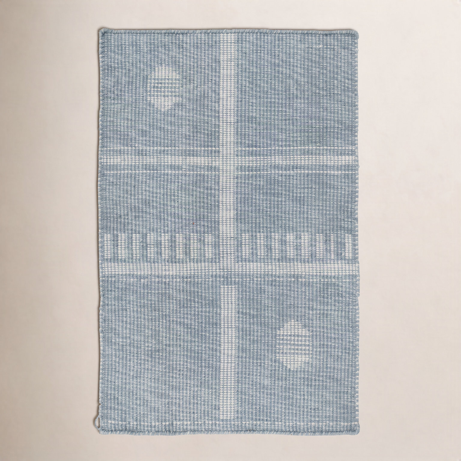 Flatweave Geometric Outdoor Rug, Blue, Rectangle 8'9" x 11'9"
