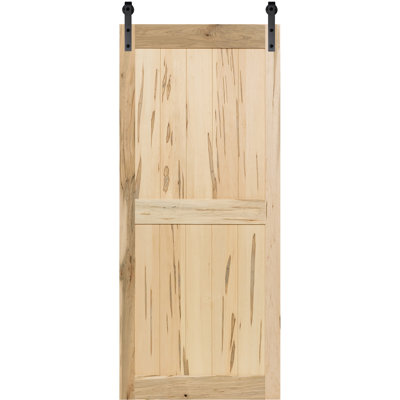 Paneled Wood Unfinished Barn Door without Installation Hardware Kit