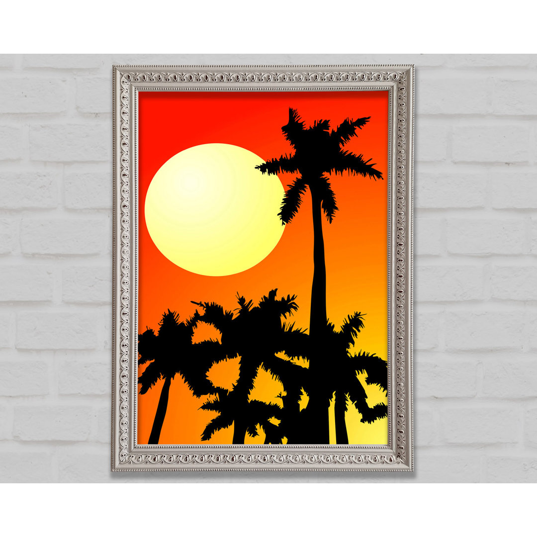 Palm Tree Sun - Einzelner Bilderrahmen Kunstdrucke