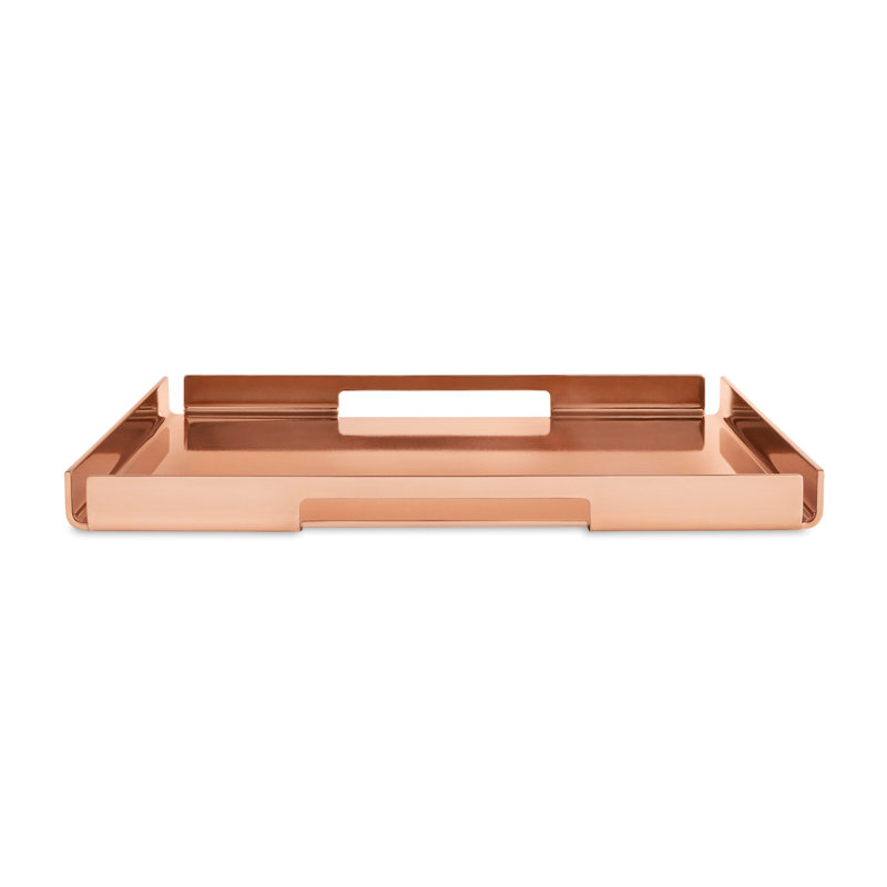 Copper and Steel Rectangular Serving Tray
