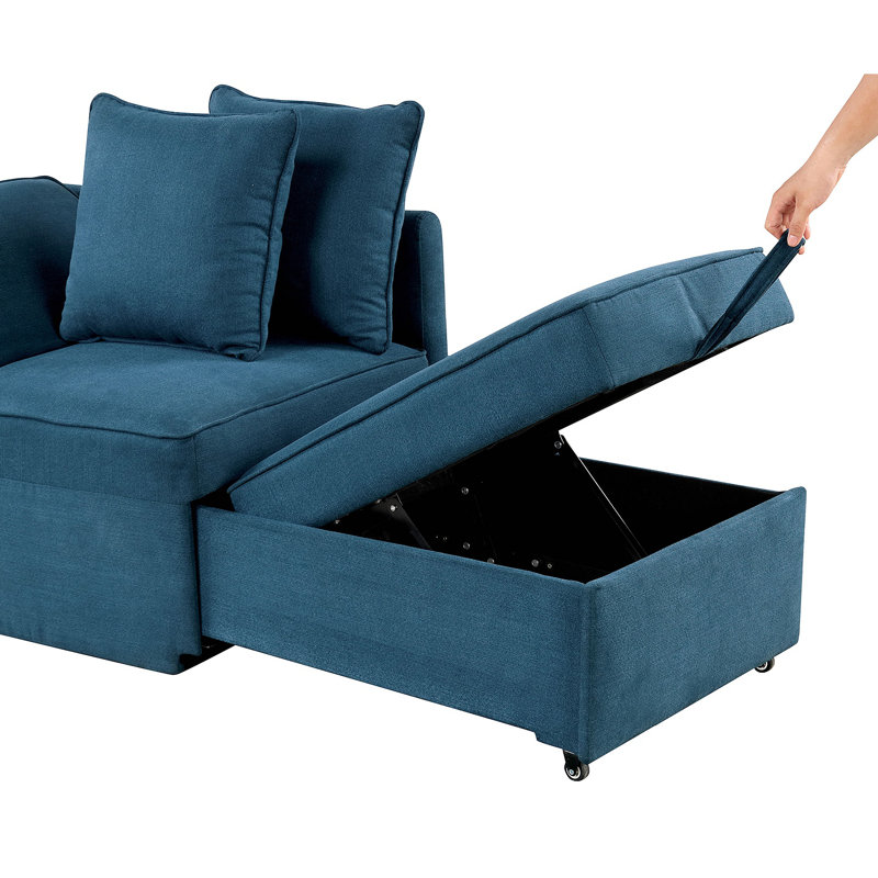 Fauteuil convertible 1pc, Bleu