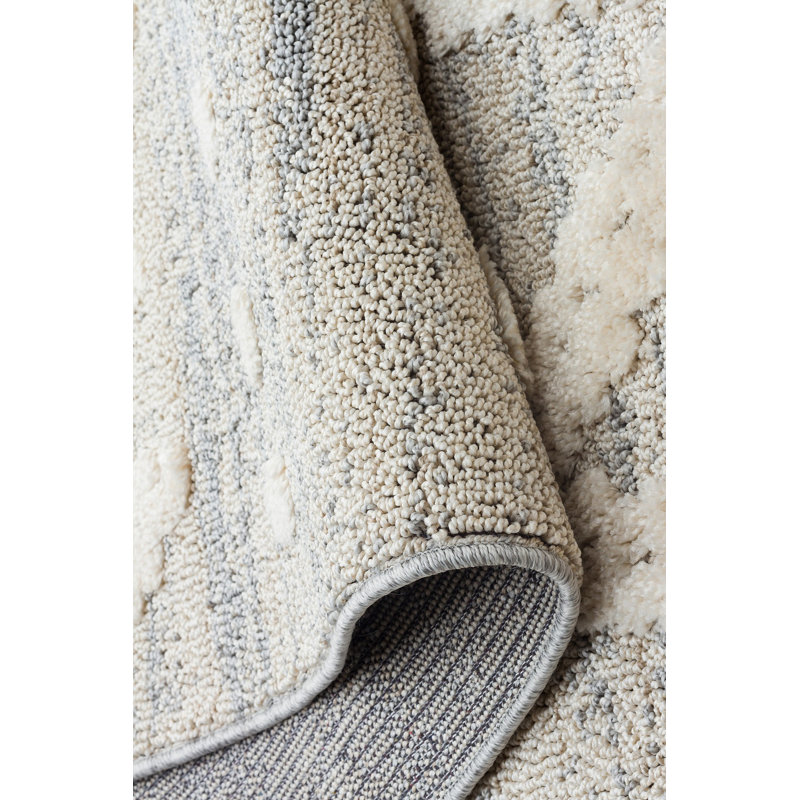 Tapis blanc / beige rectangulaire en polypropylène tissé à la machine Christiaanse, Tapis de couloir 2 pi 7 po x 9 pi 10 po