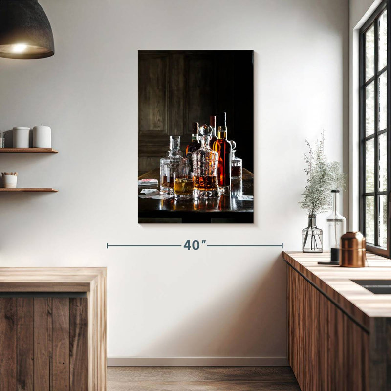 Whiskey Crystal Decanters, 39" H x 26" W