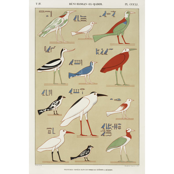 Winston Porter Laylana Egyptian Bird Charts II On Canvas by Jean ...