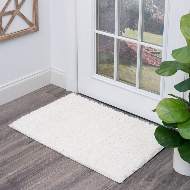 Asyana Esmee Shag White Rug, Rectangle 3'3" x 5'