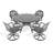 All-Weather Cast Aluminum Dining Set, Include Swivel Chairs And 47.24" Round Table-862607731