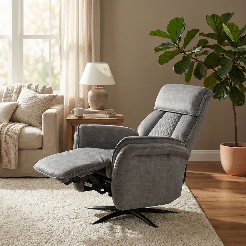 Alshawn Swivel Recliner, Grey