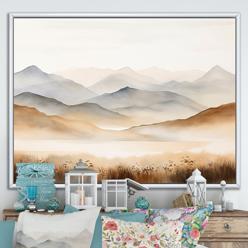 Mountain Silent Beauty II, Cadre flottant blanc, 16" H x 32" W