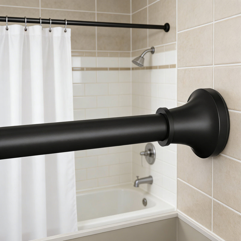Tringle de rideau de douche réglable 31 à 104 pouces - Tringle de tension en acier inoxydable ne rouillant jamais, tringle à ressort robuste de 1 po sans ressort pour salle de bain, cuisine et garde-robe