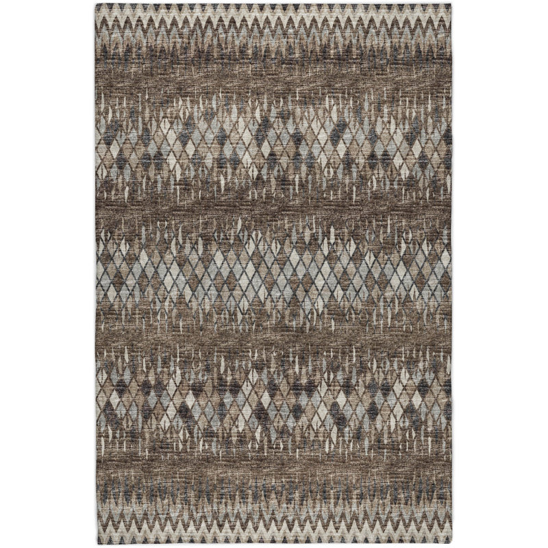 Premium Machine Washable Dream Shag Chevron Rug, 9' x 12', Brown