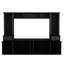 Meuble télé tout-en-un avec pont suspendu, tablettes réglables et éléments décoratifs élégants, pont mural noir pour téléviseur de 75 po ou moins, lignes épurées,-208184164