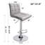 Tabouret de bar carré à dossier réglable, gris