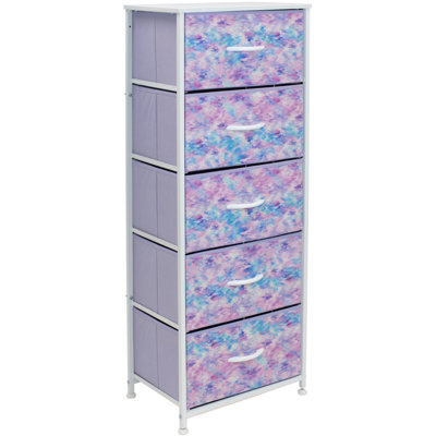 Commode avec 5 tiroirs - Meuble de rangement haut pour meubles