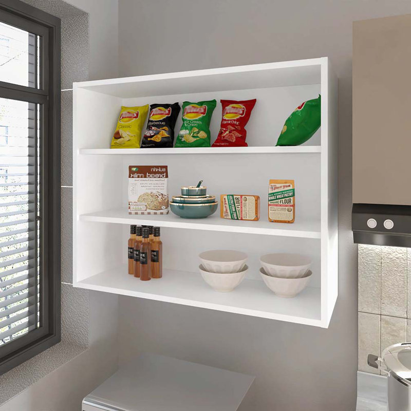 Armoire murale blanche avec rangement ouvert, Blanc