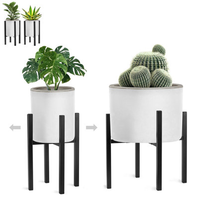 Sorbus Adjustable Plant Stand - Flower Pot Holder, Planter Stand - Plant & Pot NOT INCLUDED - Black, Set of 2