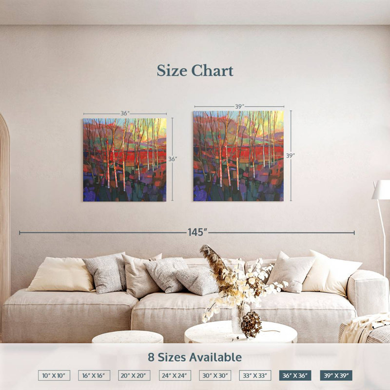Alvord Patchwork Trees I, 39" H x 39" W